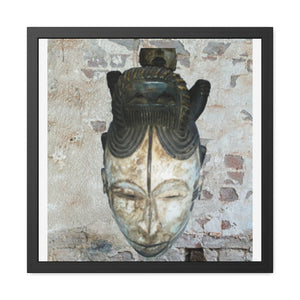Framed Poster, Horizontal (Picture of Baule mask from Ivory Coast)