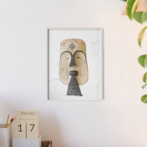 A sorghum mask  used in spiritual , cultural rituals and ceremonies (Posters with Wooden Frame)