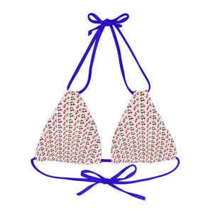 Strappy Triangle Bikini Top (AOP)