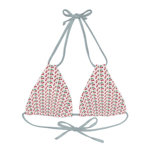Strappy Triangle Bikini Top (AOP)
