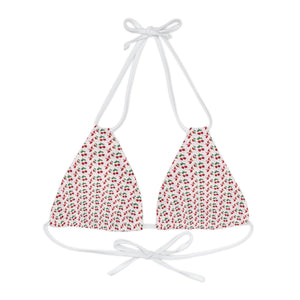 Strappy Triangle Bikini Top (AOP)