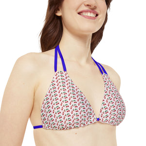 Strappy Triangle Bikini Top (AOP)