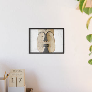 A sorghum mask  used in spiritual , cultural rituals and ceremonies (Posters with Wooden Frame)
