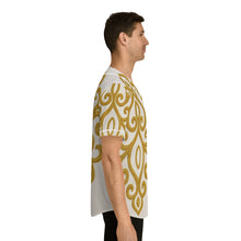 Charger l&#39;image dans la galerie, Chemise Homme Élégante – Motif Tourbillon Doré ( #StyleMasculin &nbsp; #Tendance2025 #ChemiseMotif  #IdéeCadeauHomme #FêteDesPères ; #ChicEtDécontracté  #ChemiseOriginale )
