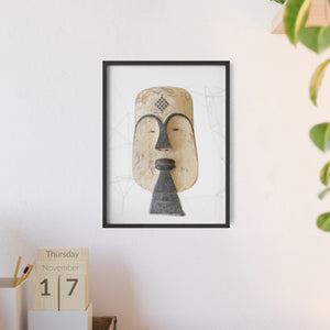 A sorghum mask  used in spiritual , cultural rituals and ceremonies (Posters with Wooden Frame)