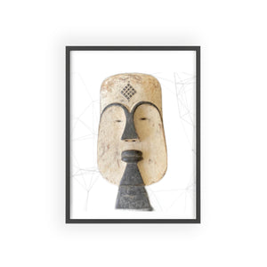 A sorghum mask  used in spiritual , cultural rituals and ceremonies (Posters with Wooden Frame)