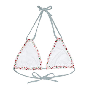 Strappy Triangle Bikini Top (AOP)