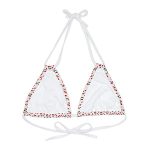 Strappy Triangle Bikini Top (AOP)