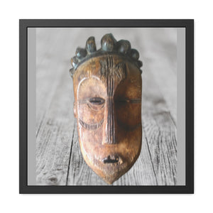 Framed Poster of African wooden masks which are beautiful art objects traditionally used for ceremonies