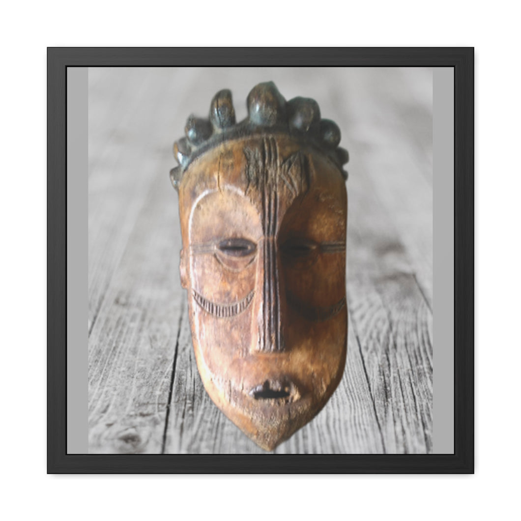 Framed Poster of African wooden masks which are beautiful art objects traditionally used for ceremonies