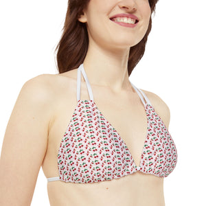 Strappy Triangle Bikini Top (AOP)