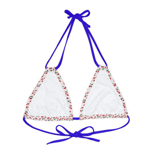 Strappy Triangle Bikini Top (AOP)