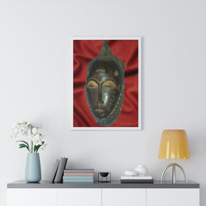 Premium Framed Vertical Poster  of African ritual mask from the Dogon tribe to adorn your home