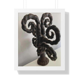 An African cimier mask   Framed Vertical Poster