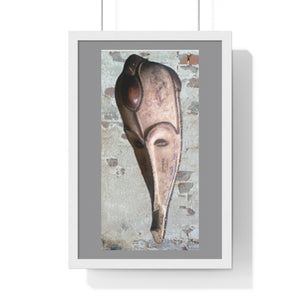 Poster of an African wooden mask with symbol