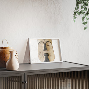 A sorghum mask  used in spiritual , cultural rituals and ceremonies (Posters with Wooden Frame)