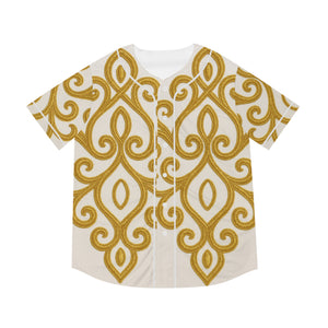 Chemise Homme Élégante – Motif Tourbillon Doré ( #StyleMasculin &nbsp; #Tendance2025 #ChemiseMotif  #IdéeCadeauHomme #FêteDesPères ; #ChicEtDécontracté  #ChemiseOriginale )