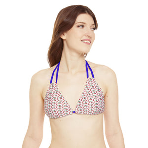 Strappy Triangle Bikini Top (AOP)