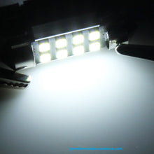 Charger l&#39;image dans la galerie, Lot de 2 lampes de lecture pour voiture Festoon 41 mm 3 W 300 lm Lumière blanche 8 LED 3528 SMD Canbus sans erreur, DC 12