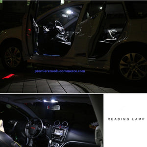 Lot de 2 lampes de lecture pour voiture Festoon 41 mm 3 W 300 lm Lumière blanche 8 LED 3528 SMD Canbus sans erreur, DC 12
