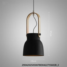 Charger l&#39;image dans la galerie, Suspension rétro industrielle créative en fer à une tête, ampoule E27, salon( #LustreBois  #LuminaireDesign  #DécoIntérieure  #LampeCréative  #SuspensionBois  #CreativeLamp  #ModernInteriorDesign  #WoodDecor  )