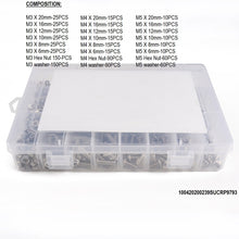 Charger l&#39;image dans la galerie, Vis et écrous en acier inoxydable M3 M4 M5 M6 , Vis à tête cylindrique à six pans creux , kit d&#39;assortiment de clés pour joints