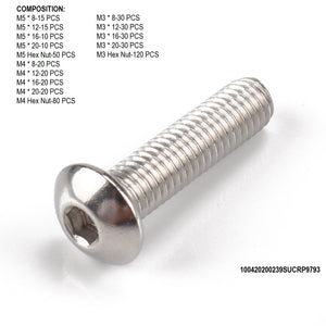 Vis et écrous en acier inoxydable M3 M4 M5 M6 , Vis à tête cylindrique à six pans creux , kit d'assortiment de clés pour joints