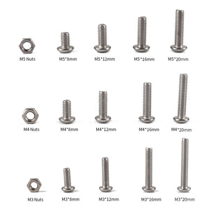 Vis et écrous en acier inoxydable M3 M4 M5 M6 , Vis à tête cylindrique à six pans creux , kit d'assortiment de clés pour joints