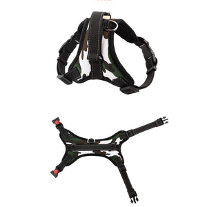 Fashion Nylon Breathable Pet Dogs Adjustable Harness Lead Leash Collar Belt with 3m Reflective Yarn, Random Color Delivery
