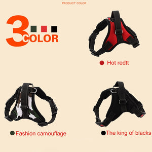 Fashion Nylon Breathable Pet Dogs Adjustable Harness Lead Leash Collar Belt with 3m Reflective Yarn, Random Color Delivery