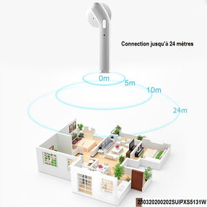 Bluetooth 5.0  Connection grande Distance. Écouteur Bluetooth sans fil avec boîte de charge magnétique, prise en charge de l'affichage d'alimentation IOS et de la correspondance de la mémoire Bluetooth et appel HD