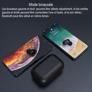 Écouteurs  sans fil, Bluetooth 5.0 , imperméable à la sieur,   avec boîte de chargement, prise en charge Siri & Call & Power Bank