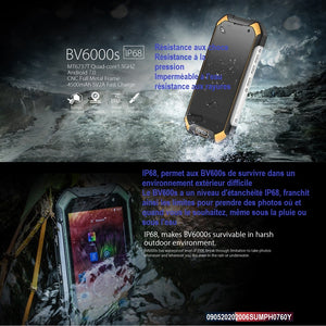 Téléphone Blackview BV6000S à triple-protection, 2 Go + 16 Go IP68 étanche à la poussière, antichoc, 4,7 pouces, Android 7.0 MTK6737T Quad-core 1.5GHz, réseau: 4G