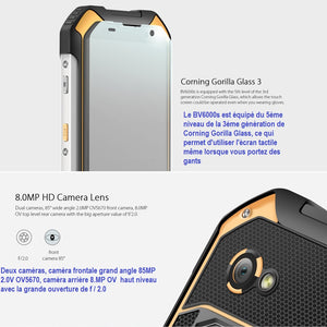 Téléphone Blackview BV6000S à triple-protection, 2 Go + 16 Go IP68 étanche à la poussière, antichoc, 4,7 pouces, Android 7.0 MTK6737T Quad-core 1.5GHz, réseau: 4G