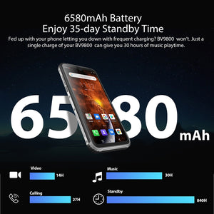 Blackview BV9800 Rugged Phone, 6GB+128GB ,Waterproof Dustproof Shockproof, Triple Cameras, Face & Fingerprint Identification, 6.3 inch Android 9.0 Pie Helio P70 Octa Core up to 2.1GHz, NFC, Wireless Charge, Network: 4G