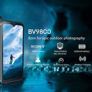 Blackview BV9800 Rugged Phone, 6GB+128GB ,Waterproof Dustproof Shockproof, Triple Cameras, Face & Fingerprint Identification, 6.3 inch Android 9.0 Pie Helio P70 Octa Core up to 2.1GHz, NFC, Wireless Charge, Network: 4G