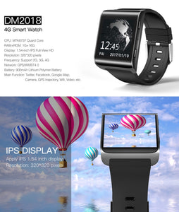 DOMINO DM2018 Smart Watch Phone, 1GB+16GB 1.54 inch Android 6.0, MTK6737M Quad Core 1.1GHz, Network: 3G, 1.3MP Camera / Heart Rate / Pedometer / GPS / WiFi / Bluetooth / SOS