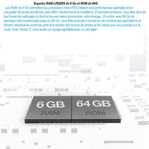 Téléphone robuste Ulefone Armor 2, 6 Go + 64 Go , IP68 étanche à la poussière antichoc, identification d'empreintes digitales, 5.0 pouces Android 7.0  4G, NFC, OTG, Dual SIM ...