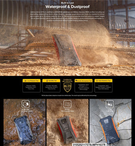 Téléphone robuste Ulefone Armor 8, 4 Go + 64 Go, triples caméras arrière , IP68 / IP69K étanche à la poussière, antichoc, identification du visage et d...
