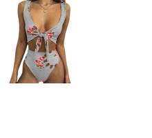 Charger l&#39;image dans la galerie, 2 PCS High Waist Sexy Print Bandage Backless Swimsuit for Women