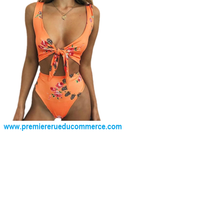 Charger l&#39;image dans la galerie, 2 PCS High Waist Sexy Print Bandage Backless Swimsuit for Women