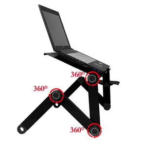Support de bureau pliable réglable(à 360 degrés) en alliage d'aluminium  avec ou sans tapis de souris pour ordinateur portable