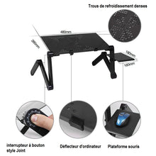 Charger l&#39;image dans la galerie, Support de bureau pliable réglable(à 360 degrés) en alliage d&#39;aluminium  avec ou sans tapis de souris pour ordinateur portable