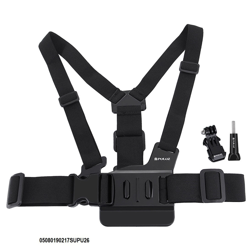 Ceinture ajustable avec sangle pectorale avec crochet en J et vis longue pour GoPro NEW HERO / HERO6 / 5/5 Session / 4 Session / 4/3 + / 3/2/1, Xiaoyi et autres caméras d'action