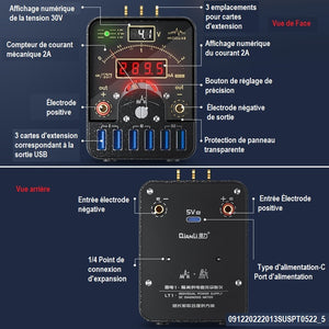 Instrument de diagnostic cc d'alimentation isolée de wattmètre (affichage numérique)