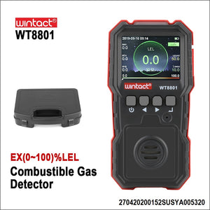 Combustible Gas Monitor Professional Rechargeable Gas Sensor High Sensitive Sound-light Vibration Alarm Digital Gas Detector
