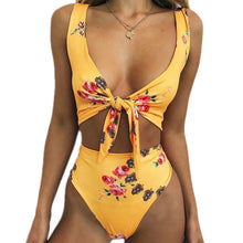 Charger l&#39;image dans la galerie, 2 PCS High Waist Sexy Print Bandage Backless Swimsuit for Women