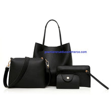 Charger l&#39;image dans la galerie, Sac à main en cuir 4 en 1 pour femmes + sac à bandoulière + sac de messager + capacité de paquet de carte sac
