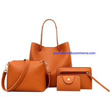 Charger l&#39;image dans la galerie, Sac à main en cuir 4 en 1 pour femmes + sac à bandoulière + sac de messager + capacité de paquet de carte sac