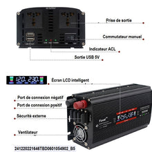 Charger l&#39;image dans la galerie, LCD Smart Home Car Inverter 12V à 220V Convertisseur de puissance